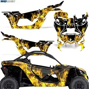 UTV グラフィックス キット デカール Can-Am Maverick X3 DS RS 2ドア 16-22 ICE イエロー用 UTV Graphics Kit Decal for Can-Am Maverick X3 DS RS 2-Door 16-22 ICE YELLOW 【並行輸入品】