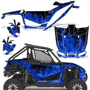 UTV グラフィックキット ステッカー デカール ホンダ タロン 1000X 2019-22 ブルーフレーム用 UTV Graphics kit Sticker Decal for Honda Talon 1000X 2019-22 Blue Flames 【並行輸入品】