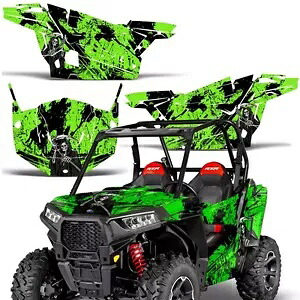 グラフィックキット デカール フルラップ ドア付き ポラリス RZR 900S 2015-2016 リーパーグリーン用 Graphic Kit Decal Full Wrap w/ Door for Polaris RZR 900S 2015-2016 REAPER GREEN 【並行輸入品】