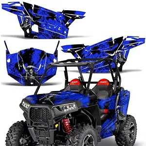 グラフィックキット デカール フルラップ ドア付き ポラリス RZR 900S 2015-2016 リーパー ブルー用 Graphic Kit Decal Full Wrap w/ Door for Polaris RZR 900S 2015-2016 REAPER BLUE 【並行輸入品】