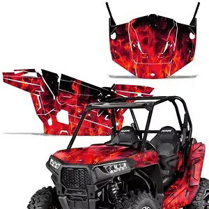 グラフィックキット デカール フルラップ ドア付き ポラリス RZR 900S 2015-2016 RED FLAMES用 Graphic Kit Decal Full Wrap w/ Door for Polaris RZR 900S 2015-2016 RED FLAMES 【並行輸入品】