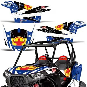 グラフィックキット デカール フルラップ ドア付き ポラリス RZR 900S 2015-2016 レッドスター用 Graphic Kit Decal Full Wrap w/ Door for Polaris RZR 900S 2015-2016 RED STAR 【並行輸入品】