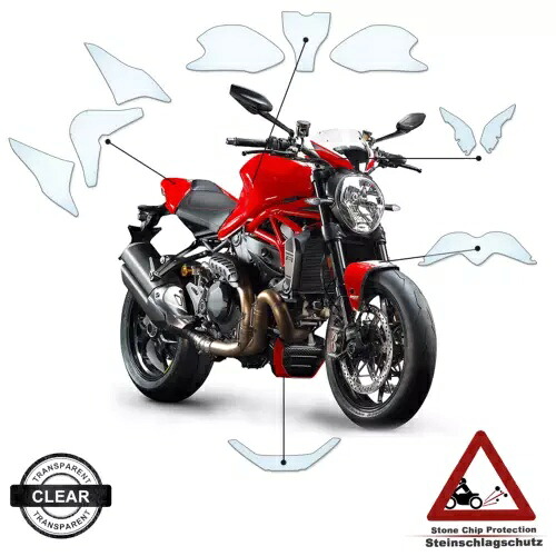 Ducati Monster 1200 2018+ クリアに適した TPU ペイント保護 TPU Paint Protection suitable for Ducati Monster 1200 2018+ clear 【並行輸入品】