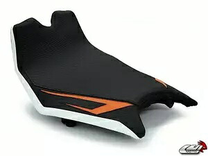 KTM RC8 RC8R シートカバー 2008-2015 ブラック ホワイト オレンジ カーボンファイバー ルック Luimoto KTM RC8 RC8R Seat Cover 2008-2015 Black White Orange Carbon Fiber Look Luimoto 【並行輸入品】