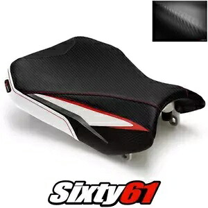 スズキ GSXR 600 750 シートカバー 2011-2022 2023 フロント ホワイト レッド Luimoto カーボン Suzuki GSXR 600 750 Seat Cover 2011-2022 2023 Front White Red Luimoto Carbon 【並行輸入品】