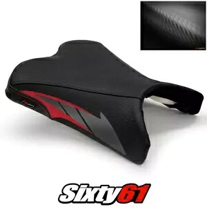 ヤマハ FZ6R シートカバー 2009-2014 2015 2016 2017 フロント ブラック レッド Luimoto カーボン Yamaha FZ6R Seat Cover 2009-2014 2015 2016 2017 Front Black Red Luimoto Carbon 【並行輸入品】