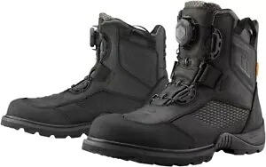 ブラック ストームホーク ブーツ - サイズ 11 アイコン 3403-1156 防水ストリート バイク ブーツ Black Stormhawk Boots - Size 11 Icon 3403-1156 Waterproof Street Bike Boots 【並行輸入品】｜カスタムパーツ WORLD倉庫
