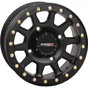 システム 3 - 19-0079 - SB3 ビードロック ホイール、14x7 - 5+2(+30mm) - 4/156 - マットブラック System 3 - 19-0079 - SB3 Beadlock Wheel, 14x7 - 5+2(+30mm) - 4/156 - Matte Black 【並行輸入品】