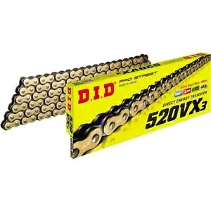 D.I.D 520VX3 シリーズ プロストリート X リング チェーン - ゴールド/ブラック - DC552110 D.I.D 520VX3 Series Pro-Street X-Ring Chain - Gold/Black - DC552110 【並行輸入品】