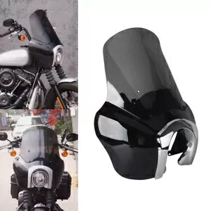 ハーレーダイナグライド FXR フロントフェアリングヘッドライトマスクスモーク 15 インチフロントガラス用 For Harley Dyna Glide FXR Front Fairing Headlight Mask Smoke 15'' Windshield 【並行輸入品】
