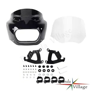ヘッドライトフェアリング & クリアフロントガラス ハーレーソフテイル ファットボブ FXFB 2018-2019用 Headlight Fairing & Clear Windshield For Harley Softail Fat Bob FXFB 2018-2019 【並行輸入品】｜カスタムパーツ WORLD倉庫