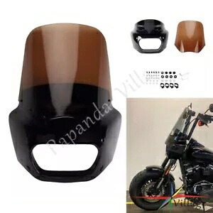 ヘッドライトフェアリング + スモークフロントガラスハーレーソフテイルファットボブFXFB 114 FXFBS用 Headlight Fairing + Smoke Windshield For Harley Softail Fat Bob FXFB 114 FXFBS 【並行輸入品】｜カスタムパーツ WORLD倉庫