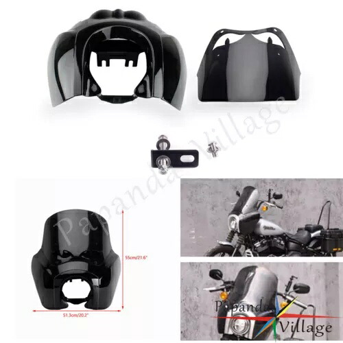 ヘッドライトフェアリング 12インチフロントガラス付き ハーレーローライダースタンダード用 Headlight Fairing w/12\