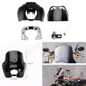 オートバイのヘッドライトフェアリング + フロントガラスハーレーソフテイル標準 FXST 18-22 Motorcycle Headlight Fairing + Windshield For Harley Softail Standard FXST 18-22 【並行輸入品】