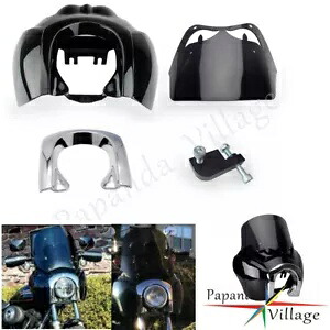 クラブスタイル フロント ヘッドライト フェアリング カウル フロントガラス付き ハーレー ダイナ 2006-2017用 Club Style Front Headlight Fairing Cowl w/ Windshield For Harley Dyna 2006-2017 【並行輸入品】