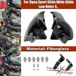 ブラックグラスファイバー下肢フェアリング保護カバー Dyna Wide Glide FXDWG /I用 Black Fiberglass Lower Leg Fairing Protection Cover For Dyna Wide Glide FXDWG /I 【並行輸入品】
