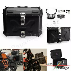 ハーレーパンアメリカ 1250 用取り付けプレート付きオートバイトップケース収納トランク Motorcycle Top Case Storage Trunk w/Mounting plate For Harley Pan America 1250 【並行輸入品】