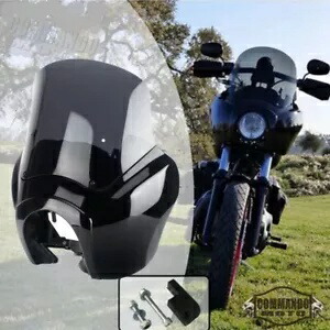 ヘッドライトフェアリング + スモークフロントガラスハーレーダイナ FXD FXDC FXDL FXDB 1987-17 Headlight Fairing + Smoke Windshield For Harley Dyna FXD FXDC FXDL FXDB 1987-17 【並行輸入品】