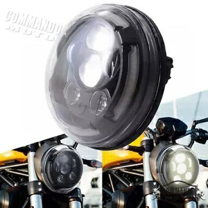 LED ヘッドライト Halo DRL 付き Ducati スクランブラー カフェ レーサー アイコン クラシック 2016-18 LED Headlight w/ Halo DRL For Ducati Scrambler Cafe Racer Icon Classic 2016-18 【並行輸入品】｜カスタムパーツ WORLD倉庫