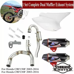完全なデュアルマフラー排気システムツインパイプホンダ CRF150F CRF230F 2003-16 Complete Dual Muffler Exhaust System Twin Pipe For Honda CRF150F CRF230F 2003-16 【並行輸入品】｜カスタムパーツ WORLD倉庫