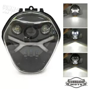 オートバイ LED DRL ホワイトエンジェルアイヘッドライトアセンブリ BMW R1200R 2016-2019 Motorcycle LED DRL White Angel Eye Headlight Assembly For BMW R1200R 2016-2019 【並行輸入品】