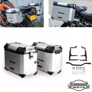 2x アルミニウムサイドケース & ブラケット ハーレーパンアメリカ RA1250 RA1250S 2021-2024用 2x Aluminum Side Cases & Bracket For Harley Pan America RA1250 RA1250S 2021-2024 【並行輸入品】