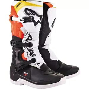 Alpinestars Tech 3 ブーツ、ブラック/ホワイト/フロー レッド/イエロー - 全サイズ Alpinestars Tech 3 Boots, Black/White/Flo Red/Yellow - All Sizes 【並行輸入品】