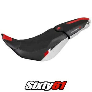 Ducati Desert X シートカバー Tappezzeria Thar Ultragrip 2022-2024 ホワイト レッド ブラック Ducati Desert X Seat Cover Tappezzeria Thar Ultragrip 2022-2024 White Red Black 【並行輸入品】｜カスタムパーツ WORLD倉庫