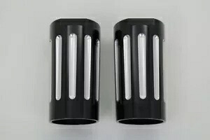 ブラック フォーク スライダー カバー セット クローム ストリップ付き ハーレーダビッドソン 24-1173 に適合 Black Fork Slider Cover Set with Chrome Strip fits Harley-Davidson 24-1173 【並行輸入品】