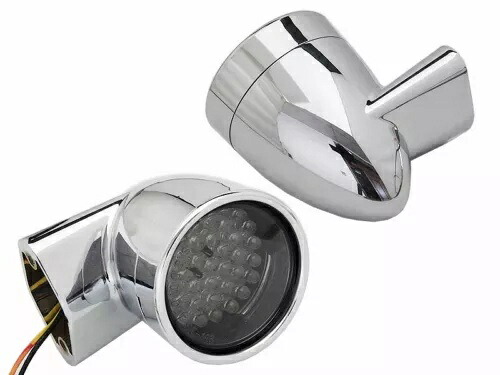 クローム Revox ブレット スタイル LED リア ウインカー セット ハーレーダビッドソン用 V-Twin Chrome Revox Bullet Style LED Rear Turn Signal Set for Harley Davidson by V-Twin 【並行輸入品】