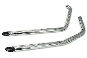 V-Twin ハーレーダビッドソン用ブラックスラッシュチップ付きエキゾーストドラッグパイプセット Exhaust Drag Pipe Set with Black Slash Tips for Harley Davidson by V-Twin 【並行輸入品】