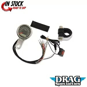 DRAG SPECIALTIES 2210-0416 ブラック プログラマブル スピードメーター インジケーター ライト付き DRAG SPECIALTIES 2210-0416 Black Programmable Speedometer with Indicator Lights 【並行輸入品】