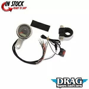 DRAG SPECIALTIES 2210-0416 ブラック プログラマブル スピードメーター インジケーター ライト付き DRAG SPECIALTIES 2210-0416 Black Programmable Speedometer with Indicator Lights 【並行輸入品】
