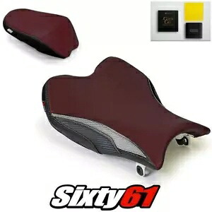 スズキ GSXR 1000 シートカバー ゲル付き 2009-2015 2016 バーガンディ Luimoto カーボン Suzuki GSXR 1000 Seat Covers with Gel 2009-2015 2016 Burgundy Luimoto Carbon 【並行輸入品】