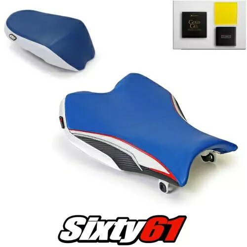 スズキ GSXR 1000 シートカバー ゲル付き 2009-2014 2015 2016 ブルー Luimoto カーボン Suzuki GSXR 1000 Seat Covers with Gel 2009-2014 2015 2016 Blue Luimoto Carbon 【並行輸入品】