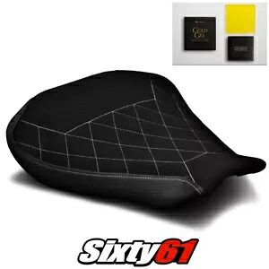 MV アグスタ F4 シートカバーとジェル 2010-2019 2020 ブラック ホワイト ステッチ Luimoto スエード MV Agusta F4 Seat Cover and Gel 2010-2019 2020 Black White Stitch Luimoto Suede 【並行輸入品】