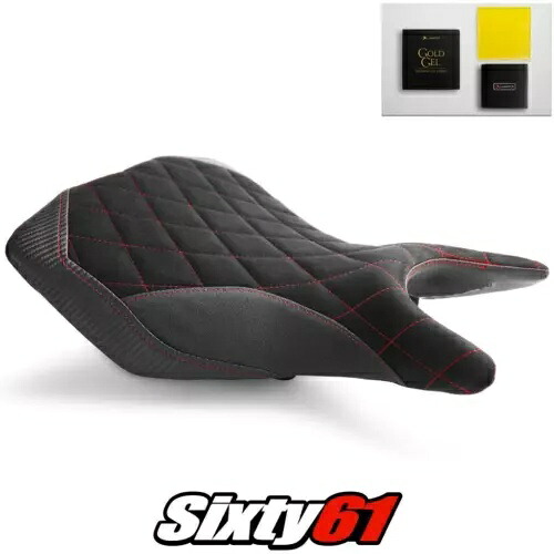 ヤマハ MT03 シートカバーとジェル 2020-2022 2023 ブラック レッド Luimoto テックグリップ スエード Yamaha MT03 Seat Cover and Gel 2020-2022 2023 Black Red Luimoto Tec-Grip Suede 【並行輸入品】