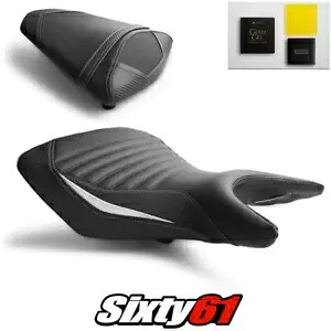 ヤマハ R25 シートカバーとジェル 2014-2020 ブラック ホワイト Luimoto テックグリップ カーボン Yamaha R25 Seat Covers and Gel 2014-2020 Black White Luimoto Tec-Grip Carbon 【並行輸入品】｜カスタムパーツ WORLD倉庫
