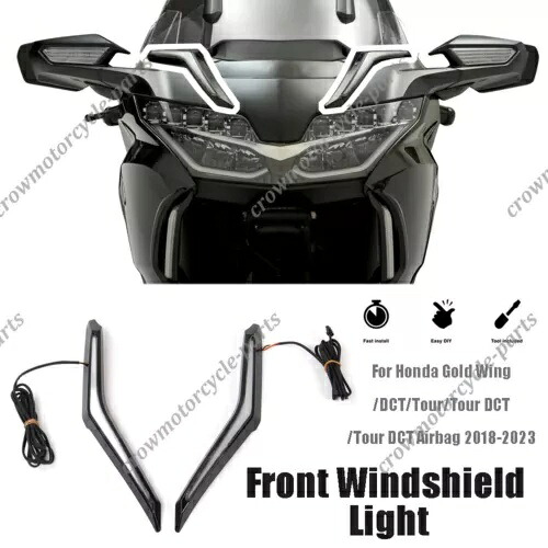 ホンダゴールドウィング 2018-2023 新しいフロントガラストリム高輝度 LED ライト For Honda Gold Wing 2018-2023 New Front Windshield Trim Bright LED Light 【並行輸入品】