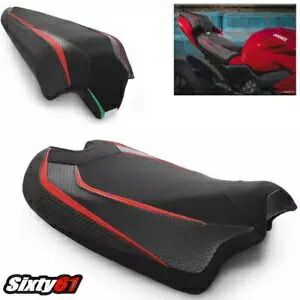 Ducati Streetfighter V4 シートカバー 2020-2023 Luimoto Veloce フロント リア レッド ブラック Ducati Streetfighter V4 Seat Cover 2020-2023 Luimoto Veloce Front Rear Red Black 【並行輸入品】