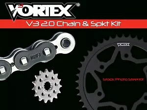 V3 チェーン & スプロケット キット ブラック RX チェーン 520 15/45 ブラック スチール ボルテックス CK6354 V3 Chain & Sprocket Kit Black RX Chain 520 15/45 Black Steel Vortex CK6354 【並行輸入品】