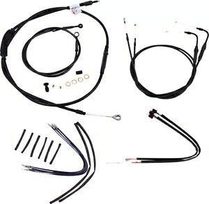 ソフテイル用拡張ブラック コントロール ケーブル キット - 14 インチ高バー (ABS) B30-1124 Extended Black Control Cable Kit For Softails - 14" tall bars (ABS) B30-1124 【並行輸入品】｜カスタムパーツ WORLD倉庫