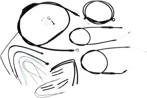 Dynas 用拡張ブラック コントロール ケーブル キット - 高さ 12 インチのバー (非 ABS) B30-1067 Extended Black Control Cable Kit For Dynas - 12\