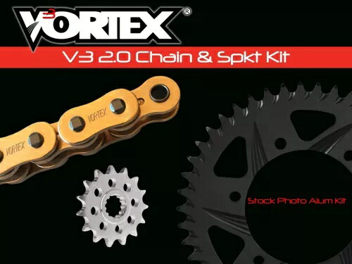 V3 チェーン & スプロケット キット ゴールド RX チェーン 520 16/47 ハードコート アルミニウム ボルテックス CKG6357 V3 Chain & Sprocket Kit Gold RX Chain 520 16/47 Hardcoat Aluminum Vortex CKG6357 【並行輸入品】