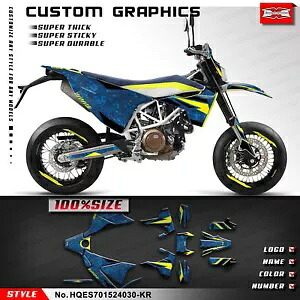 オートバイグラフィックスデカール Enduro 701 Supermoto 2015-2024 再構築用、ブルー Motorcycle Graphics Decals for Enduro 701 Supermoto 2015-2024 Rebuilding, Blue 【並行輸入品】｜カスタムパーツ WORLD倉庫