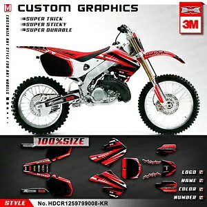 フルグラフィックスキット MX デカールビニールラップ CR125 CR250 1997 1998 1999 レッドブラック用 Full Graphics Kit MX Decal Vinyl Wrap for CR125 CR250 1997 1998 1999 Red Black 【並行輸入品】