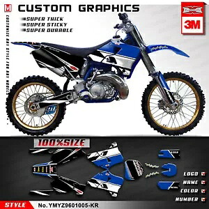グラフィックデカールモトクロスステッカーキットヤマハ YZ125 YZ250 1996-2001 ブルーブラック Graphics Decal Motocross Sticker Kit For Yamaha YZ125 YZ250 1996-2001 Blue Black 【並行輸入品】