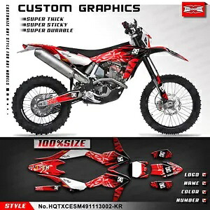 オートバイグラフィックスラップステッカー TE TC TXC SMR 449 511 2011 2012 2013 レッド Motorcycle Graphics Wrap Sticker for TE TC TXC SMR 449 511 2011 2012 2013 Red 【並行輸入品】|カスタムパーツ WORLD倉庫