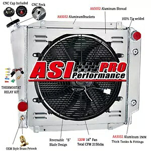 3 列アルミラジエーターシュラウドファン 66-77 フォードブロンコ 2.8/3.3/4.7/4.9 I6/V8 用 3 ROW ALUMINUM RADIATOR SHROUD FAN FOR 66-77 FORD BRONCO 2.8/3.3/4.7/4.9 I6/V8 【並行輸入品】
