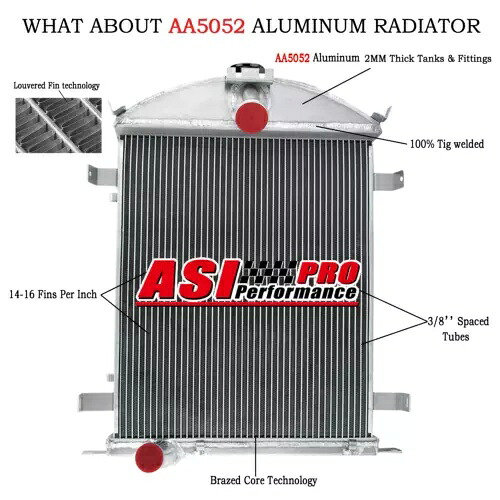 3 列アルミニウムラジエーター 1928&1929 フォードモデル A ヘビーデューティ 3.3L l4 ガスホット用 3 Row Aluminum Radiator for 1928&1929 Ford Model A Heavy Duty 3.3L l4 GAS HOT 【並行輸入品】